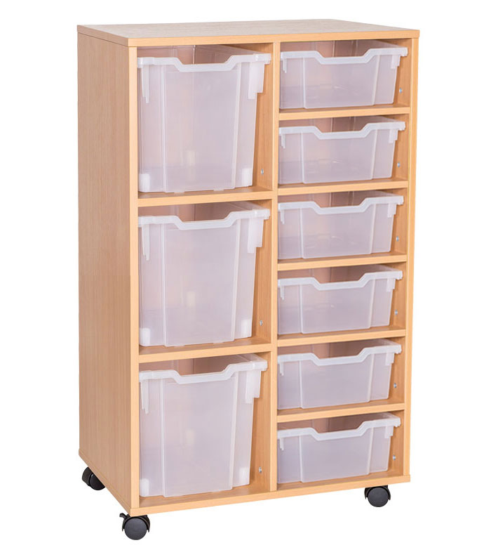 School 1189mm High - 9 Tray Combination Double Unit