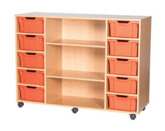 School 11 High 10 Deep Tray Quad Unit with Shelves