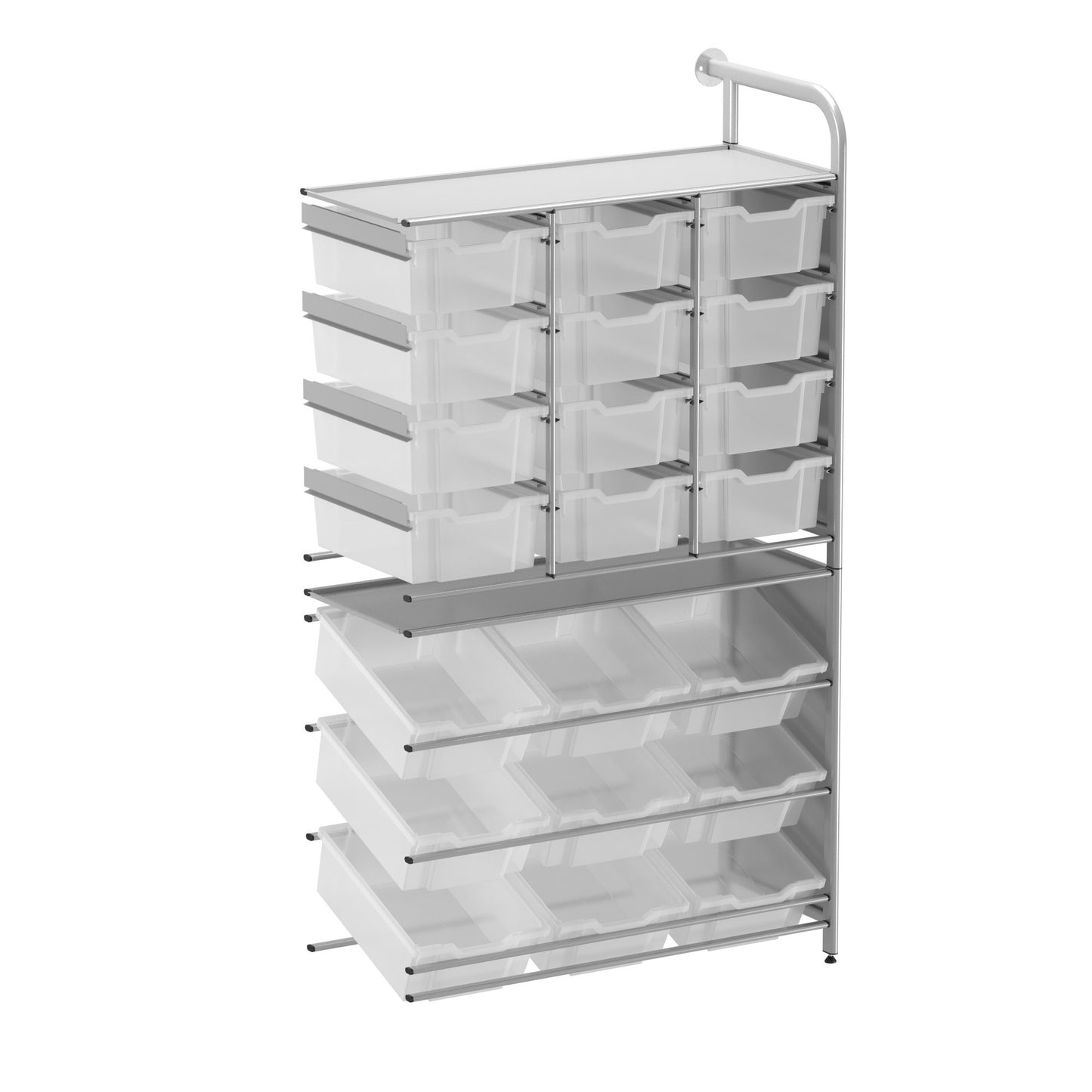 Gratnells Callero Custom Tall Pick-Store Adder Unit 9 Tilting Deep & 12 Deep Trays