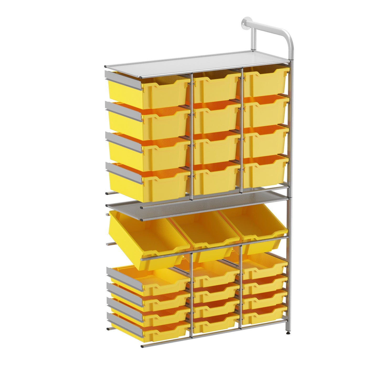 Gratnells Callero Custom Tall Maker-Store Adder Unit 12 Shallow & 3 Deep Tilting & 12 Deep Trays
