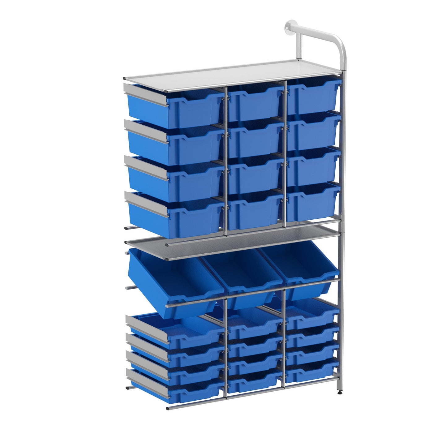 Gratnells Callero Custom Tall Maker-Store Adder Unit 12 Shallow & 3 Deep Tilting & 12 Deep Trays