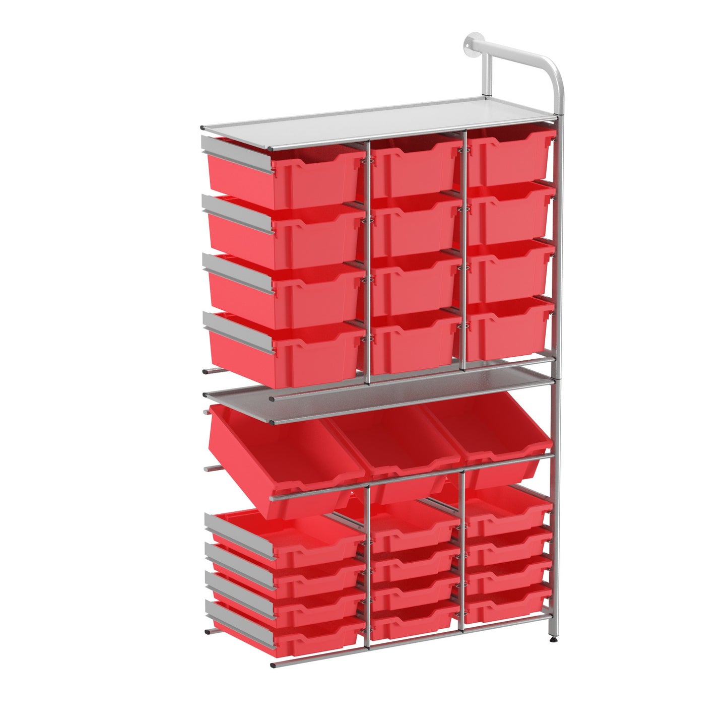 Gratnells Callero Custom Tall Maker-Store Adder Unit 12 Shallow & 3 Deep Tilting & 12 Deep Trays
