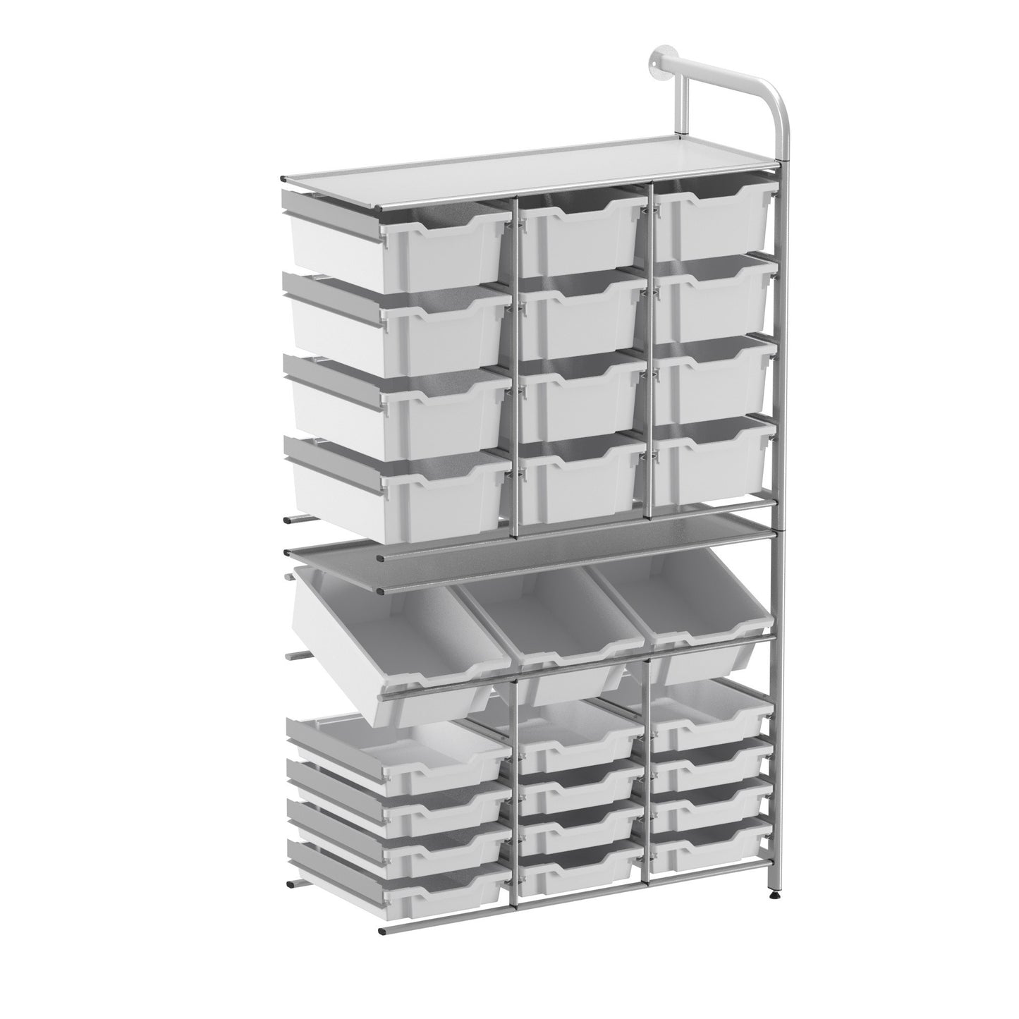 Gratnells Callero Custom Tall Maker-Store Adder Unit 12 Shallow & 3 Deep Tilting & 12 Deep Trays