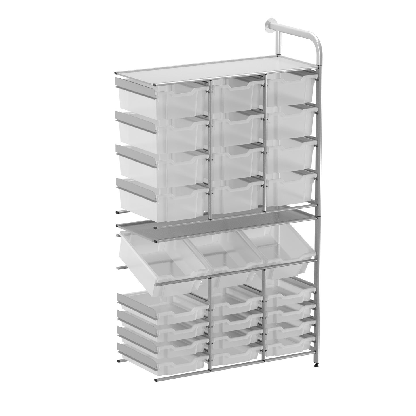 Gratnells Callero Custom Tall Maker-Store Adder Unit 12 Shallow & 3 Deep Tilting & 12 Deep Trays