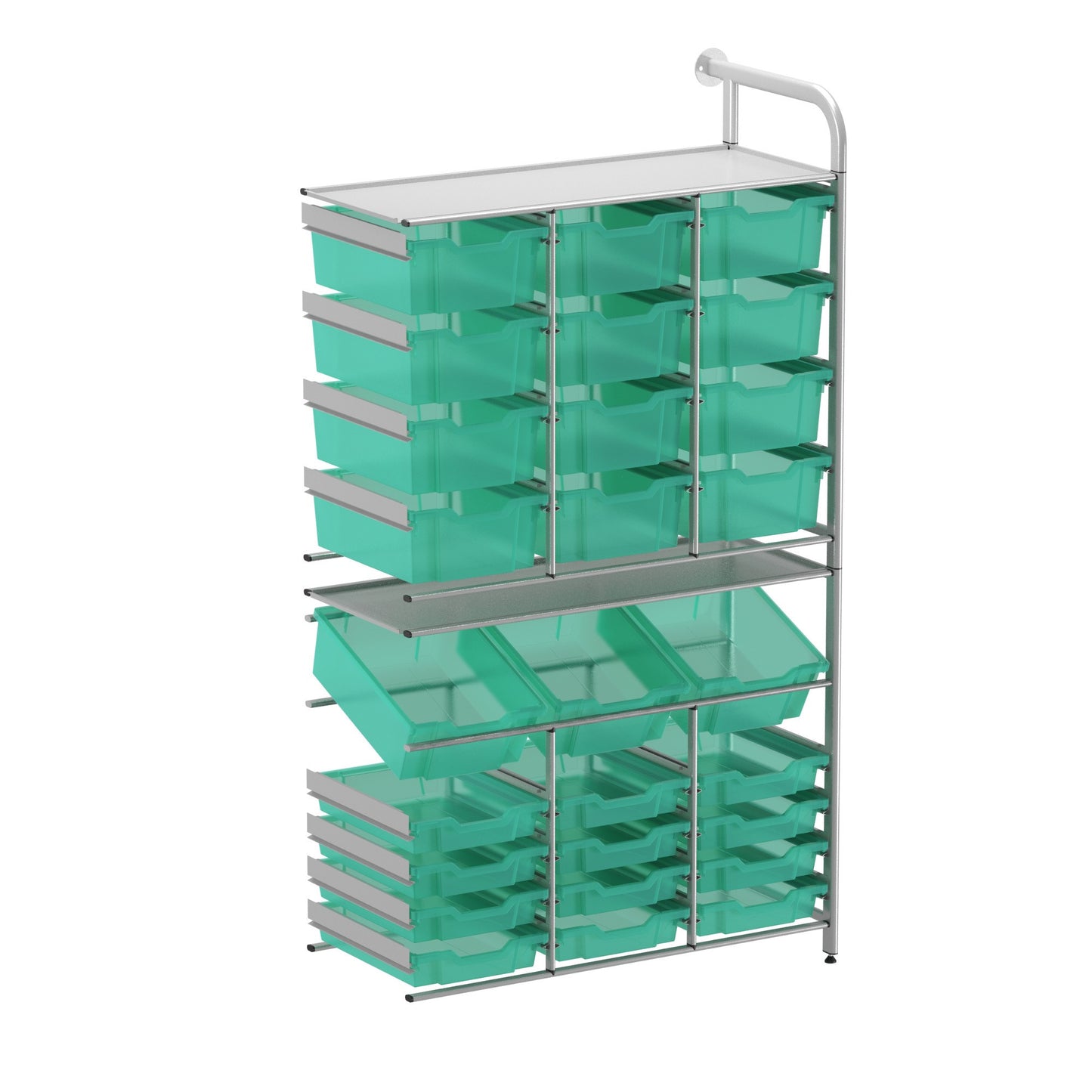 Gratnells Callero Custom Tall Maker-Store Adder Unit 12 Shallow & 3 Deep Tilting & 12 Deep Trays
