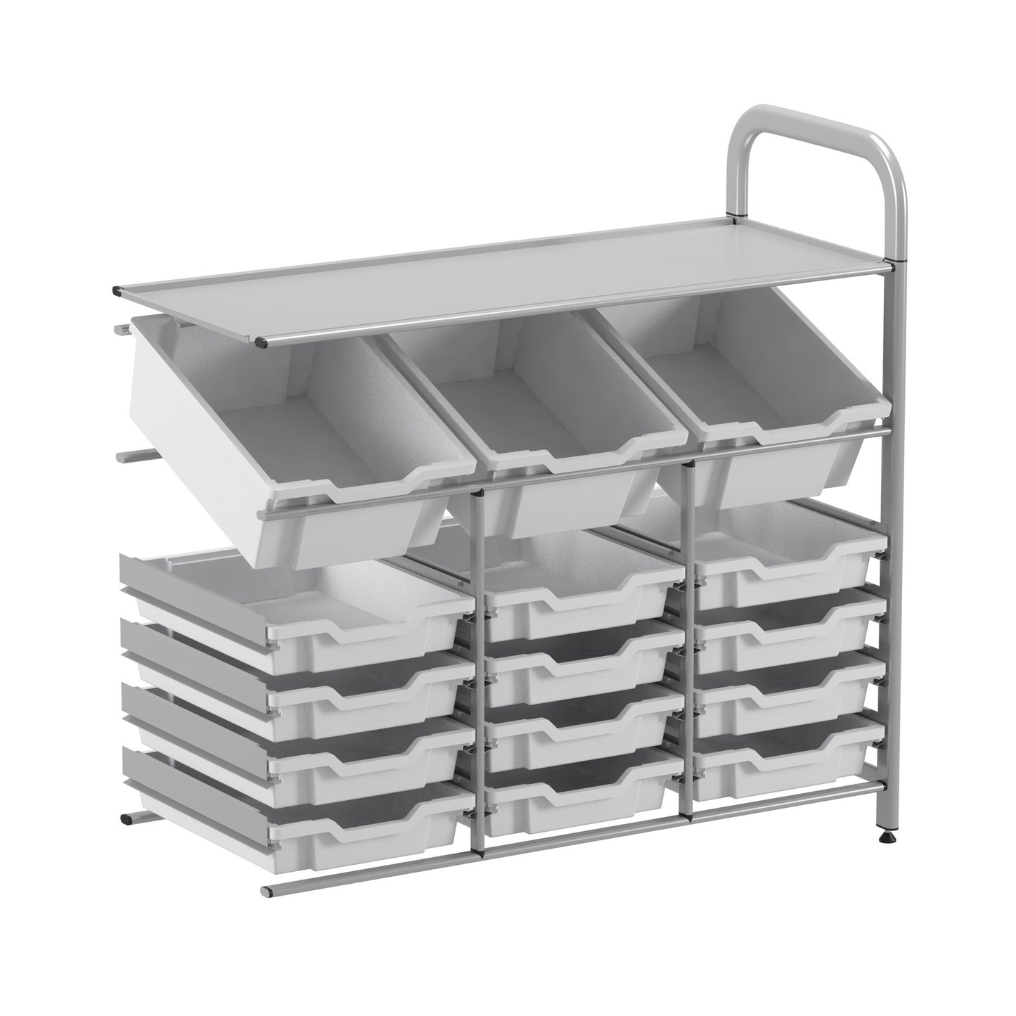 Gratnells Callero Custom Low Maker Adder Unit 3 Deep Tilting & 12 Shallow Trays