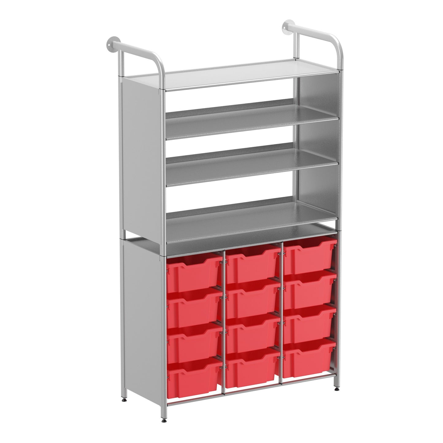 Gratnells Callero Custom Tall Display-Store Starter Unit 3 Flat Shelves & 12 Deep Trays