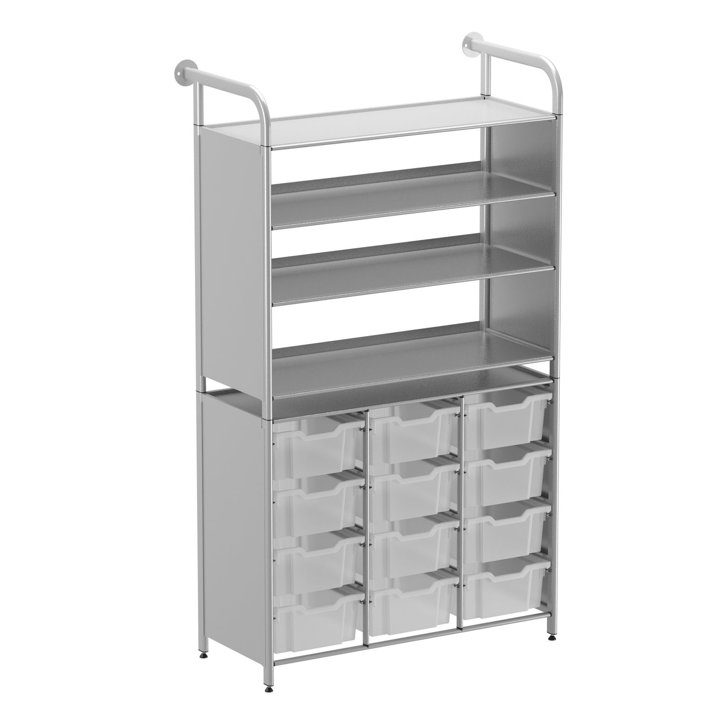 Gratnells Callero Custom Tall Display-Store Starter Unit 3 Flat Shelves & 12 Deep Trays