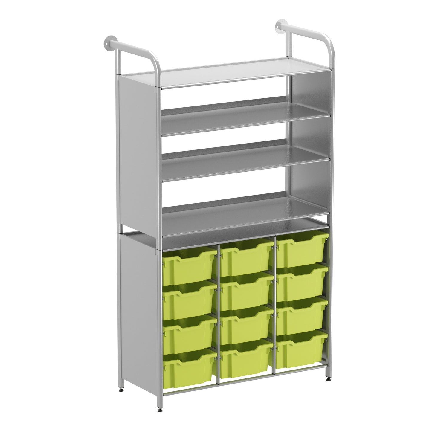 Gratnells Callero Custom Tall Display-Store Starter Unit 3 Flat Shelves & 12 Deep Trays