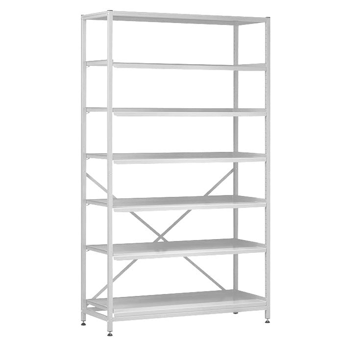 Gratnells Classic Tall Double Span White Frame 6 Shelves (Assembled)