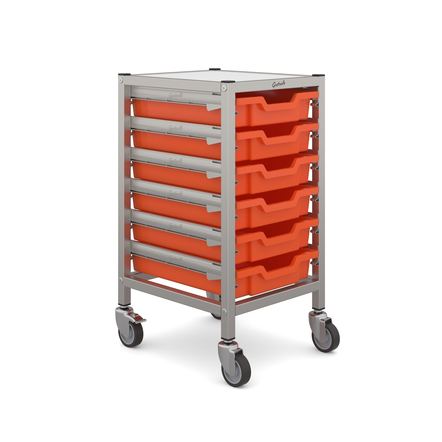 Gratnells Dynamis Low Single Trolley 6 Shallow Trays