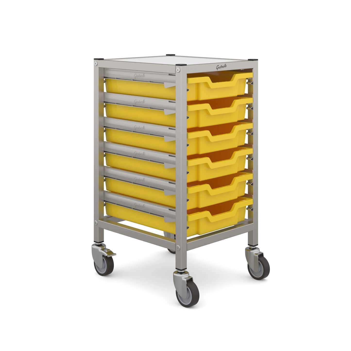 Gratnells Dynamis Low Single Trolley 6 Shallow Trays