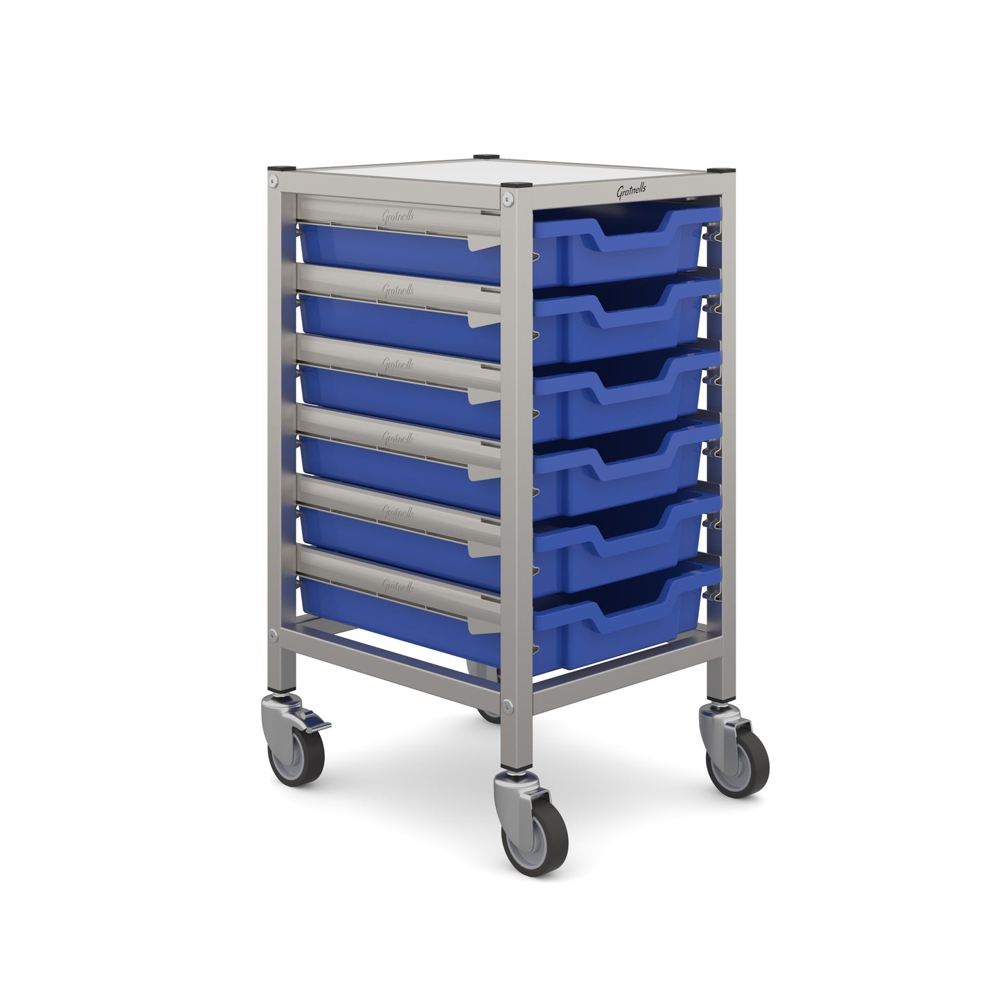Gratnells Dynamis Low Single Trolley 6 Shallow Trays