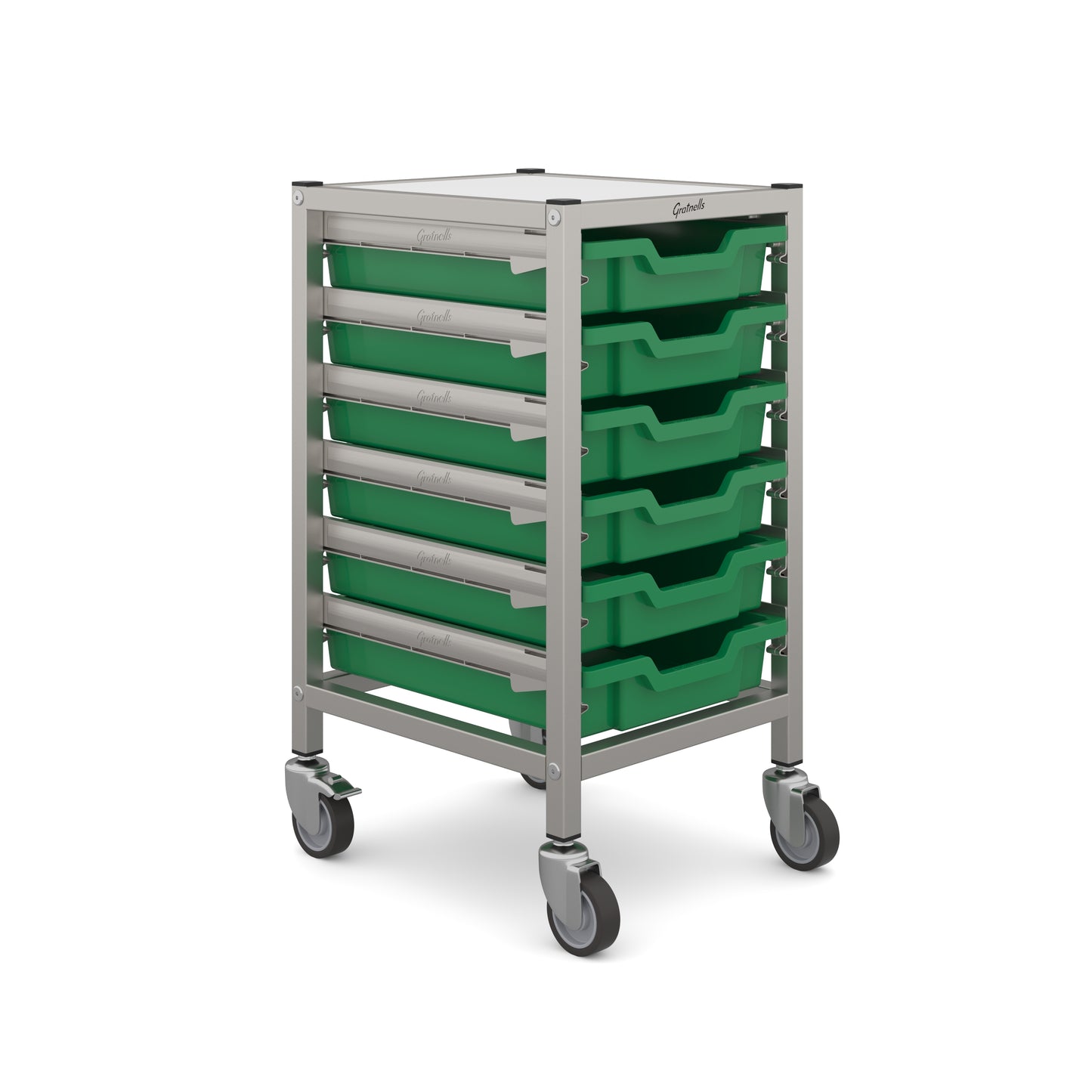 Gratnells Dynamis Low Single Trolley 6 Shallow Trays