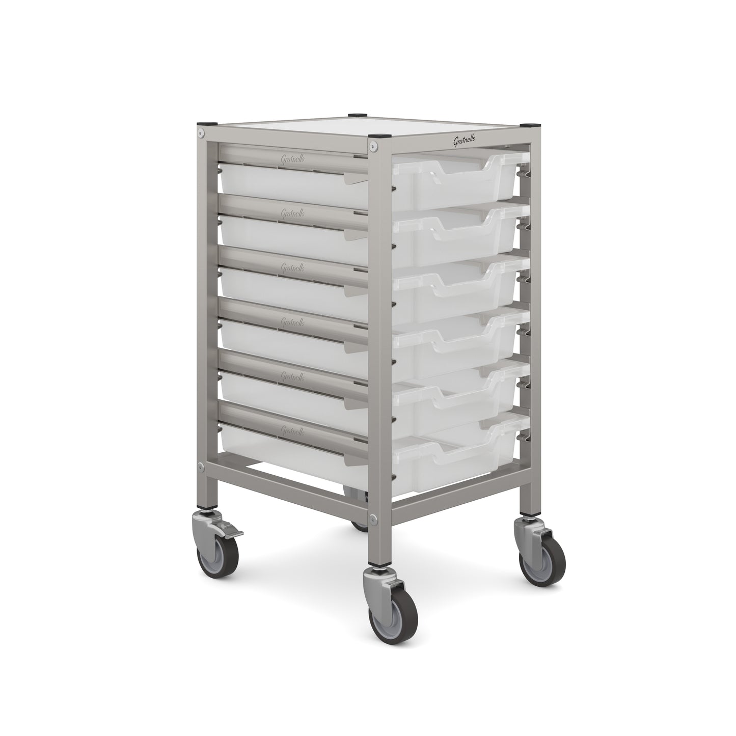 Gratnells Dynamis Low Single Trolley 6 Shallow Trays