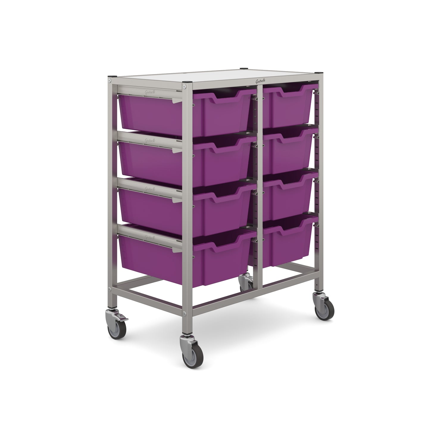 Gratnells Dynamis Mid Double Trolley 8 Deep Trays