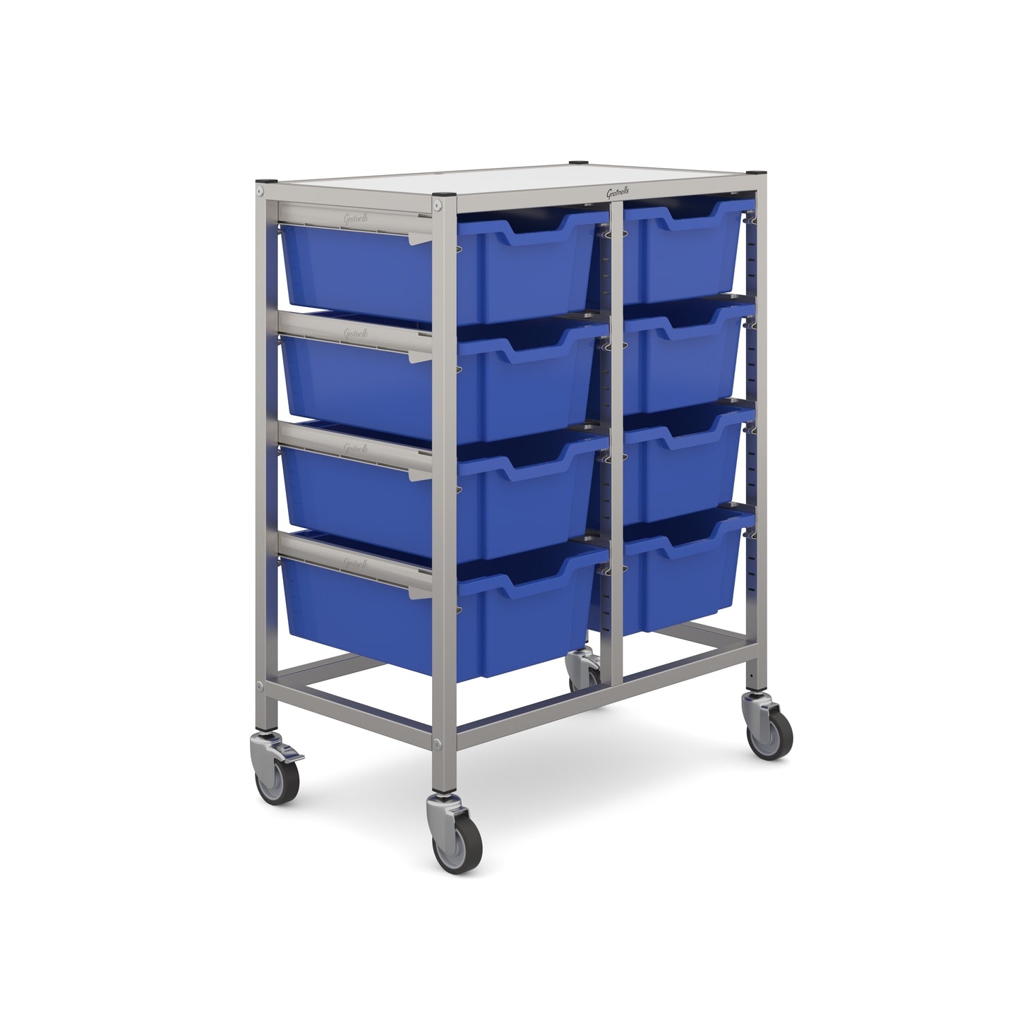 Gratnells Dynamis Mid Double Trolley 8 Deep Trays