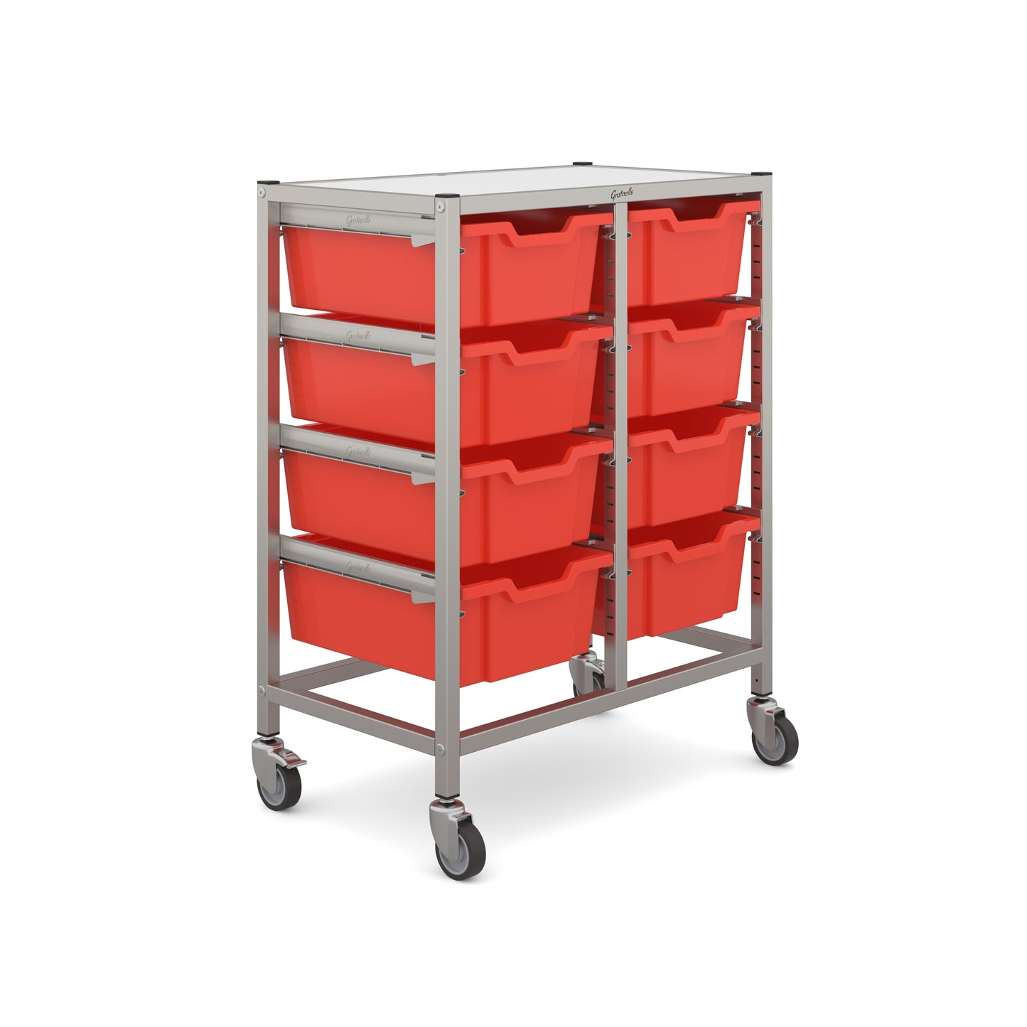 Gratnells Dynamis Mid Double Trolley 8 Deep Trays