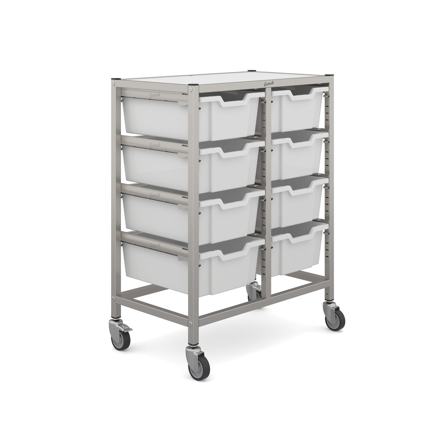 Gratnells Dynamis Mid Double Trolley 8 Deep Trays