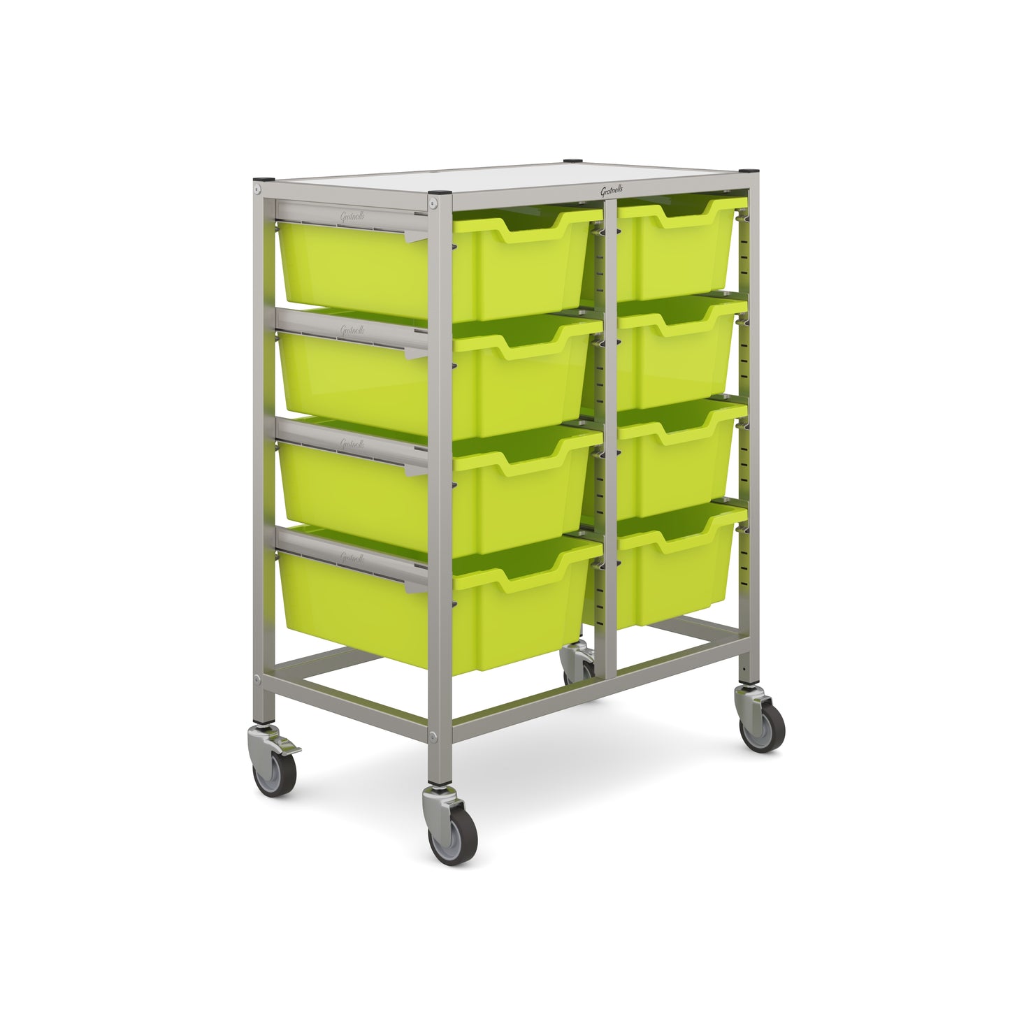 Gratnells Dynamis Mid Double Trolley 8 Deep Trays