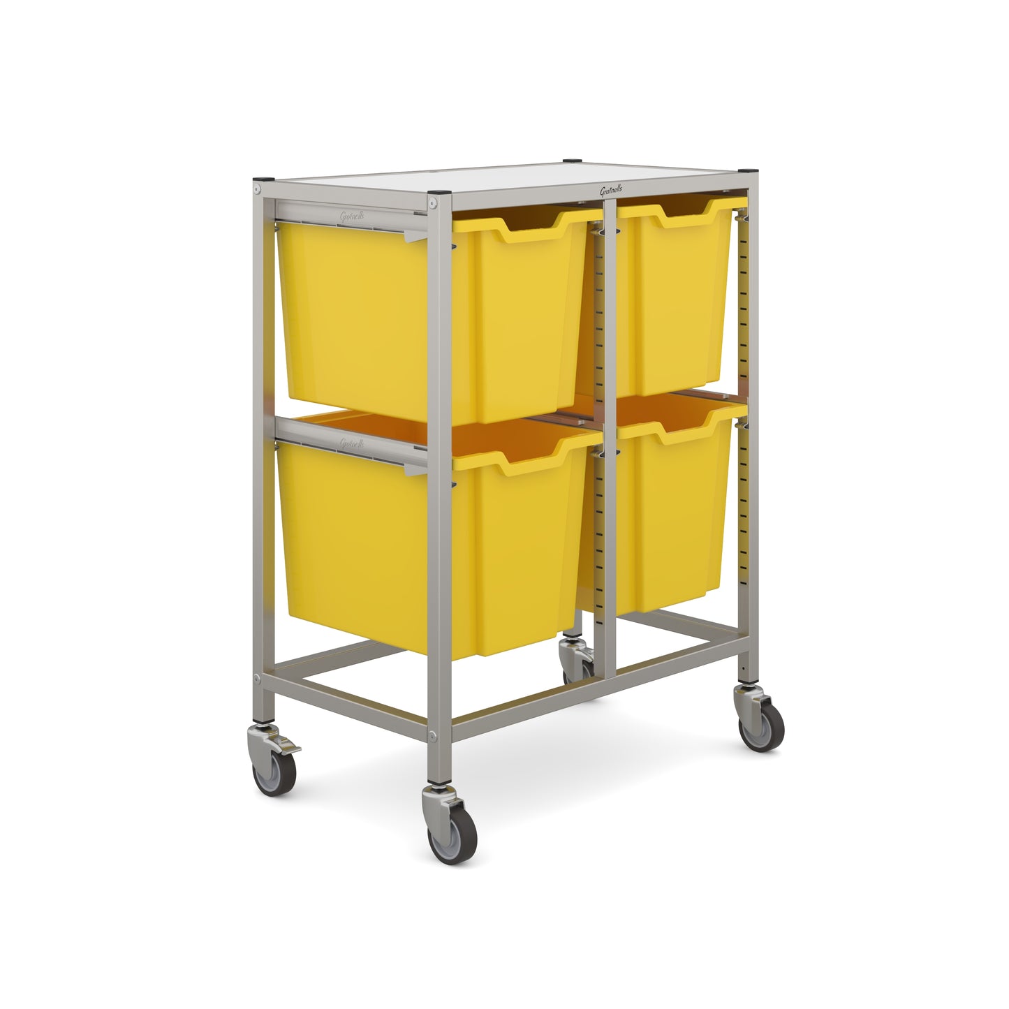 Gratnells Dynamis Mid Double Trolley 4 Jumbo Trays