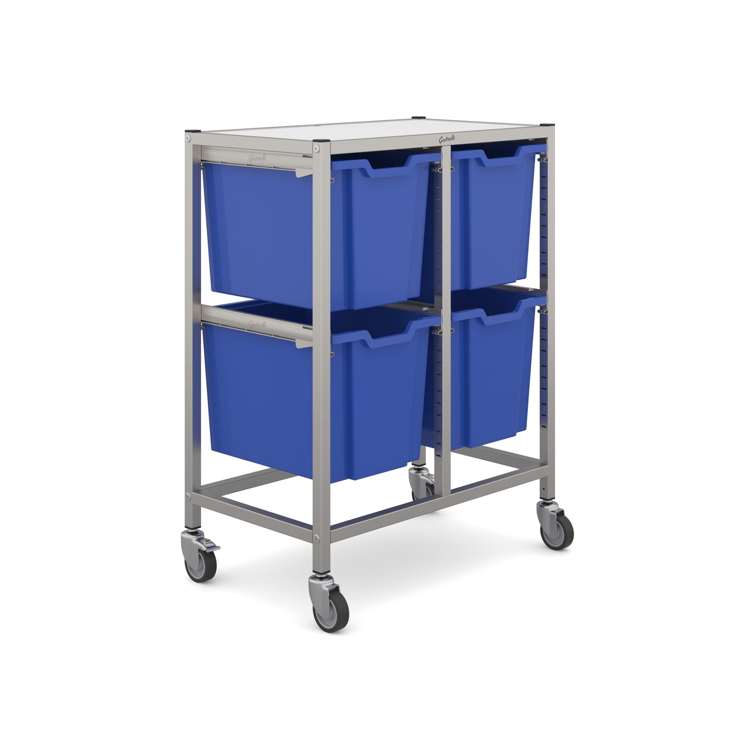 Gratnells Dynamis Mid Double Trolley 4 Jumbo Trays