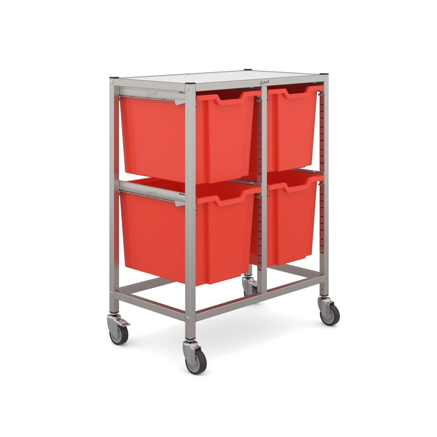 Gratnells Dynamis Mid Double Trolley 4 Jumbo Trays