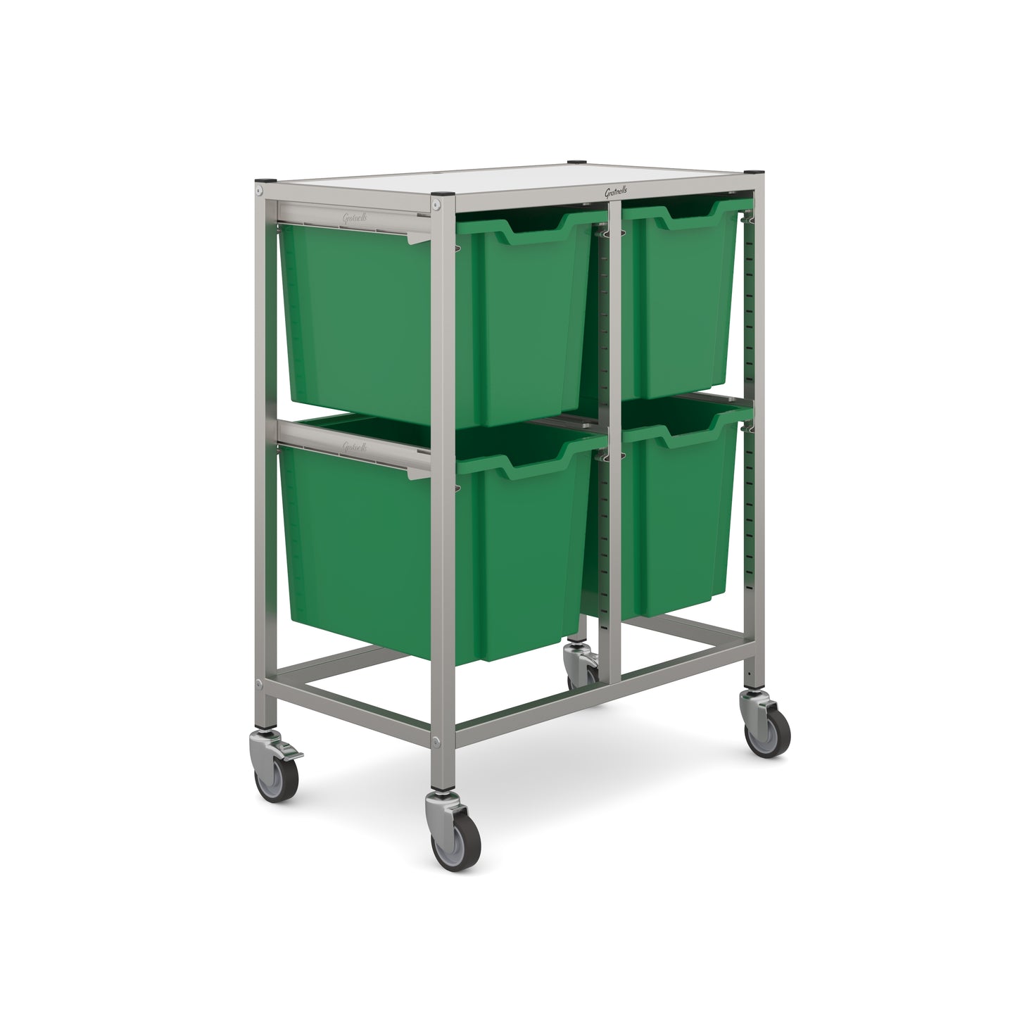 Gratnells Dynamis Mid Double Trolley 4 Jumbo Trays