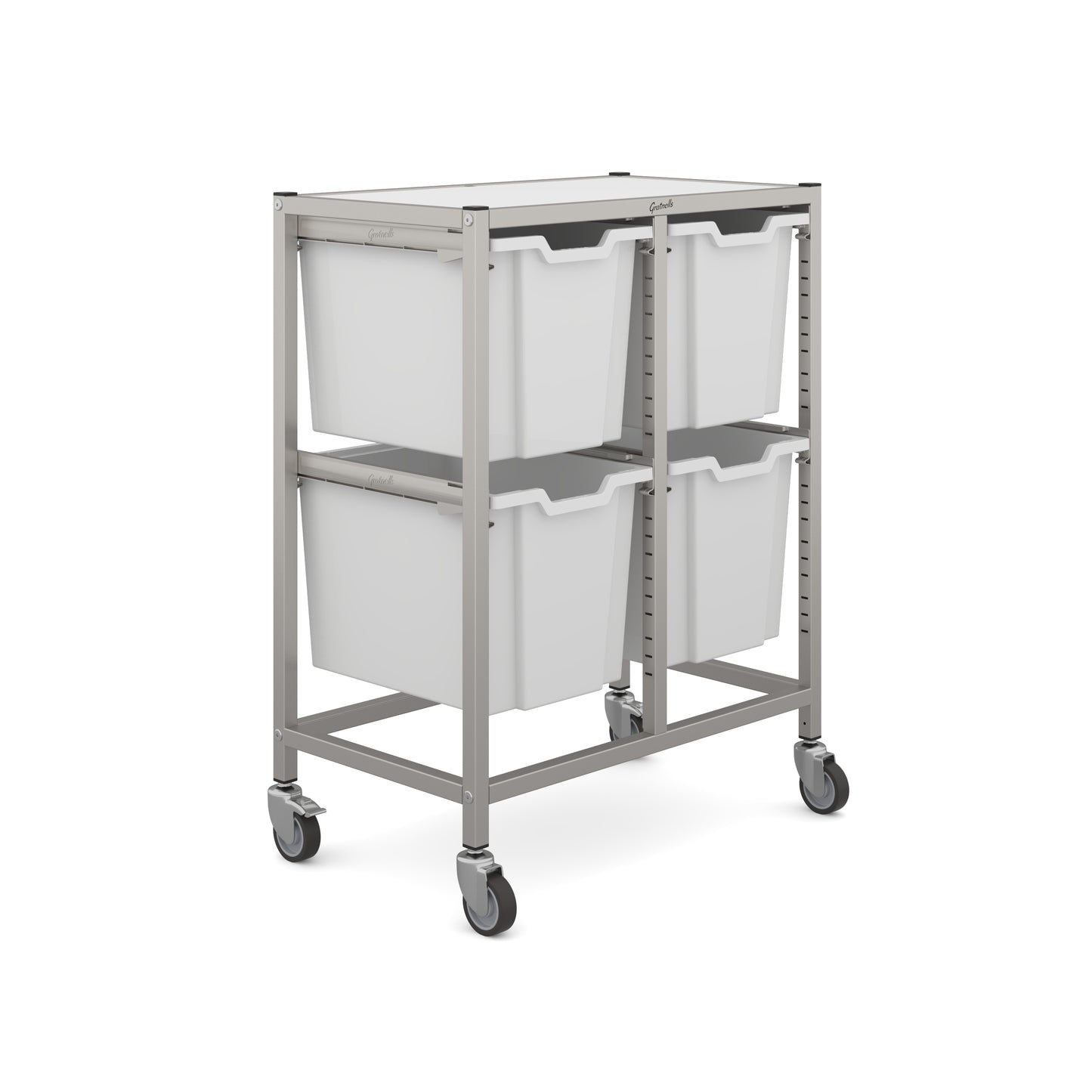 Gratnells Dynamis Mid Double Trolley 4 Jumbo Trays