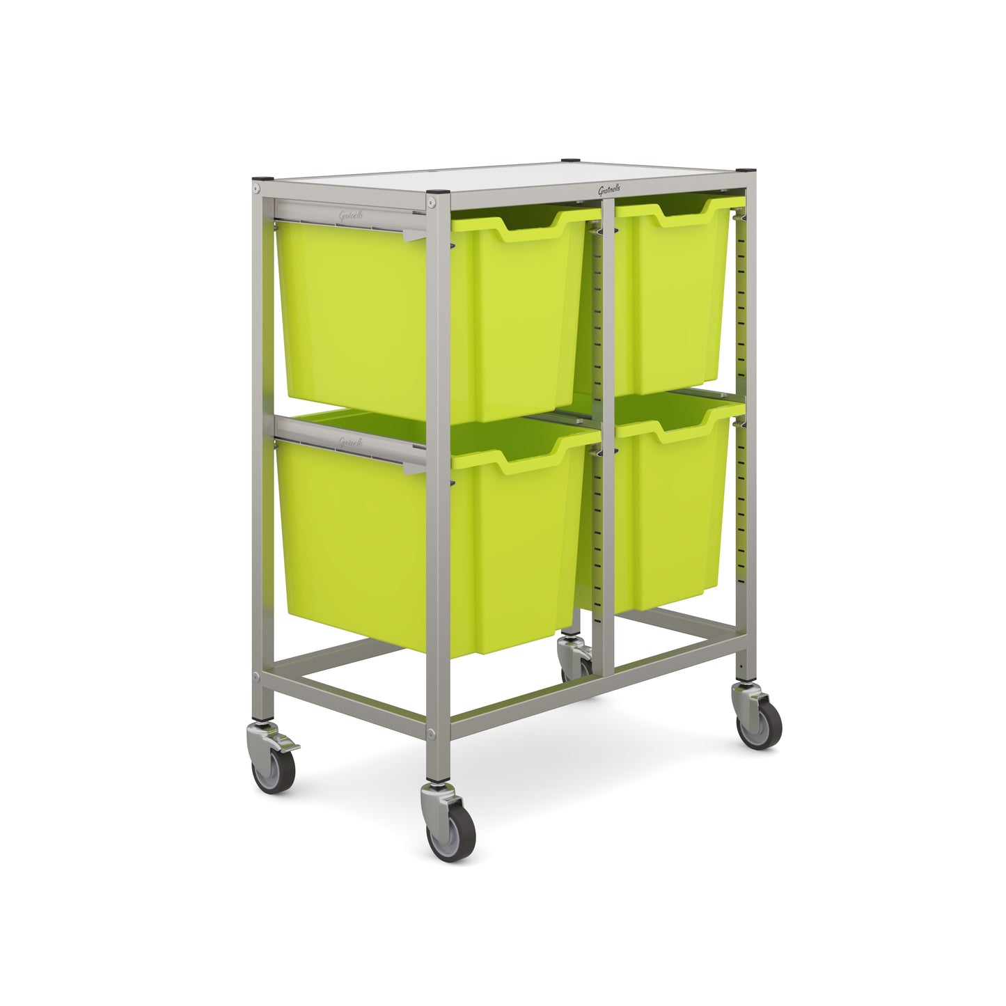 Gratnells Dynamis Mid Double Trolley 4 Jumbo Trays