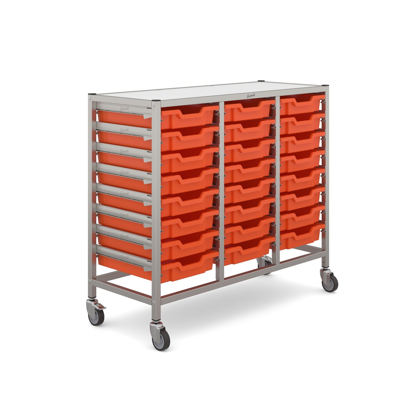 Gratnells Dynamis Mid Treble Trolley 24 Shallow Trays