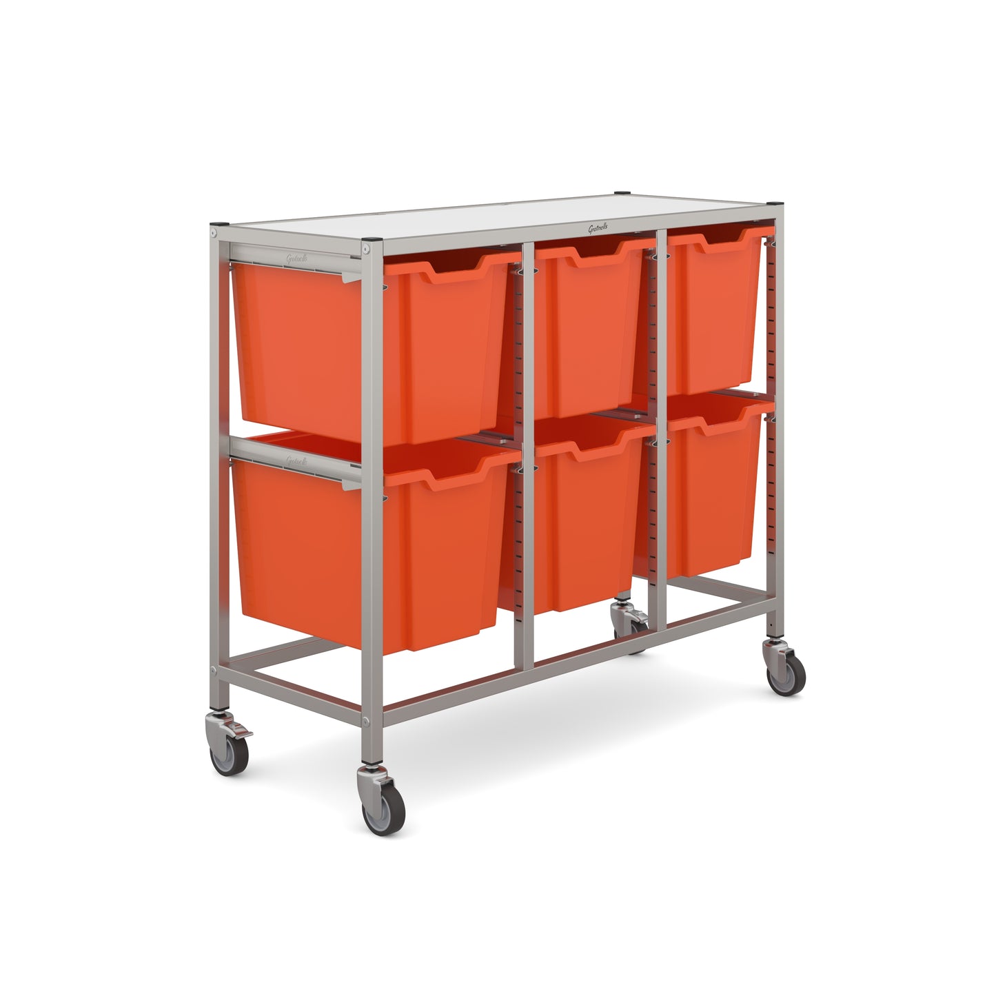 Gratnells Dynamis Mid Treble Trolley 6 Jumbo Trays