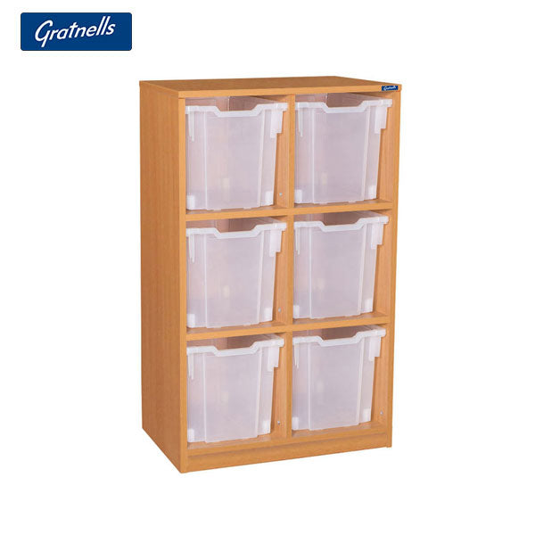 Gratnells Brand Easy Access - 6 Jumbo Tray Double Column Unit (Static)