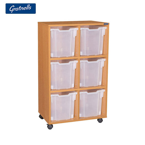 Gratnells Brand Easy Access - 6 Jumbo Tray Double Column Unit (Mobile)
