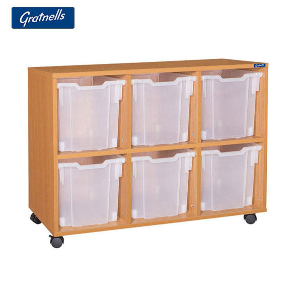Gratnells Brand Easy Access - 6 Jumbo Tray Triple Column Unit (Mobile)