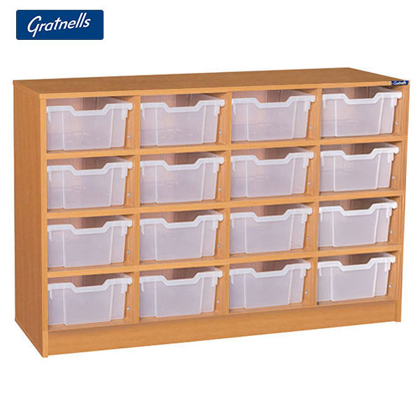 Gratnells Brand Easy Access - 16 Deep Tray Quad Column Unit (Static)