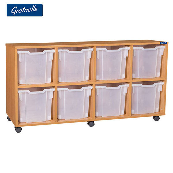 Gratnells Brand Easy Access - 8 Jumbo Tray Quad Column Unit (Mobile)