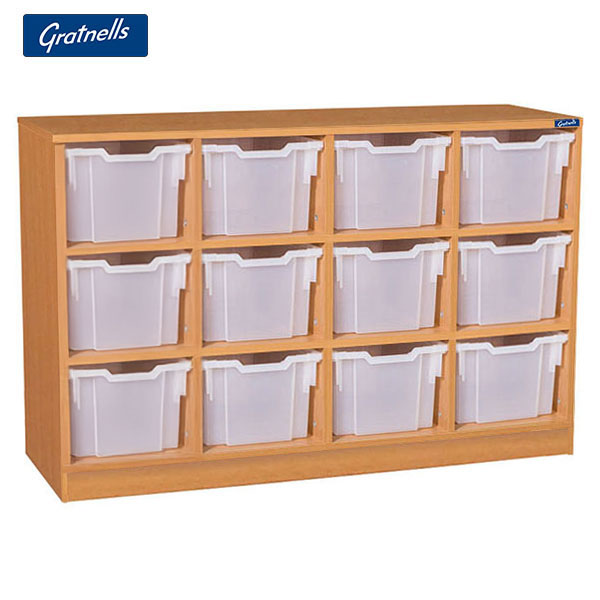 Gratnells Brand Easy Access - 12 Extra-Deep Tray Quad Column Unit (Static)
