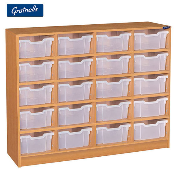 Gratnells Brand Easy Access - 20 Deep Tray Quad Column Unit (Static)