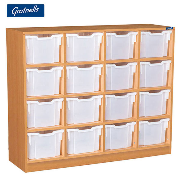 Gratnells Brand Easy Access - 16 Extra-Deep Tray Quad Column Unit (Static)