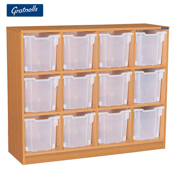 Gratnells Brand Easy Access - 12 Jumbo Tray Quad Column Unit (Static)