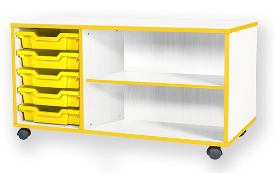 School JAZ 533mm High 5 Shallow Tray Triple Open Storage Unit