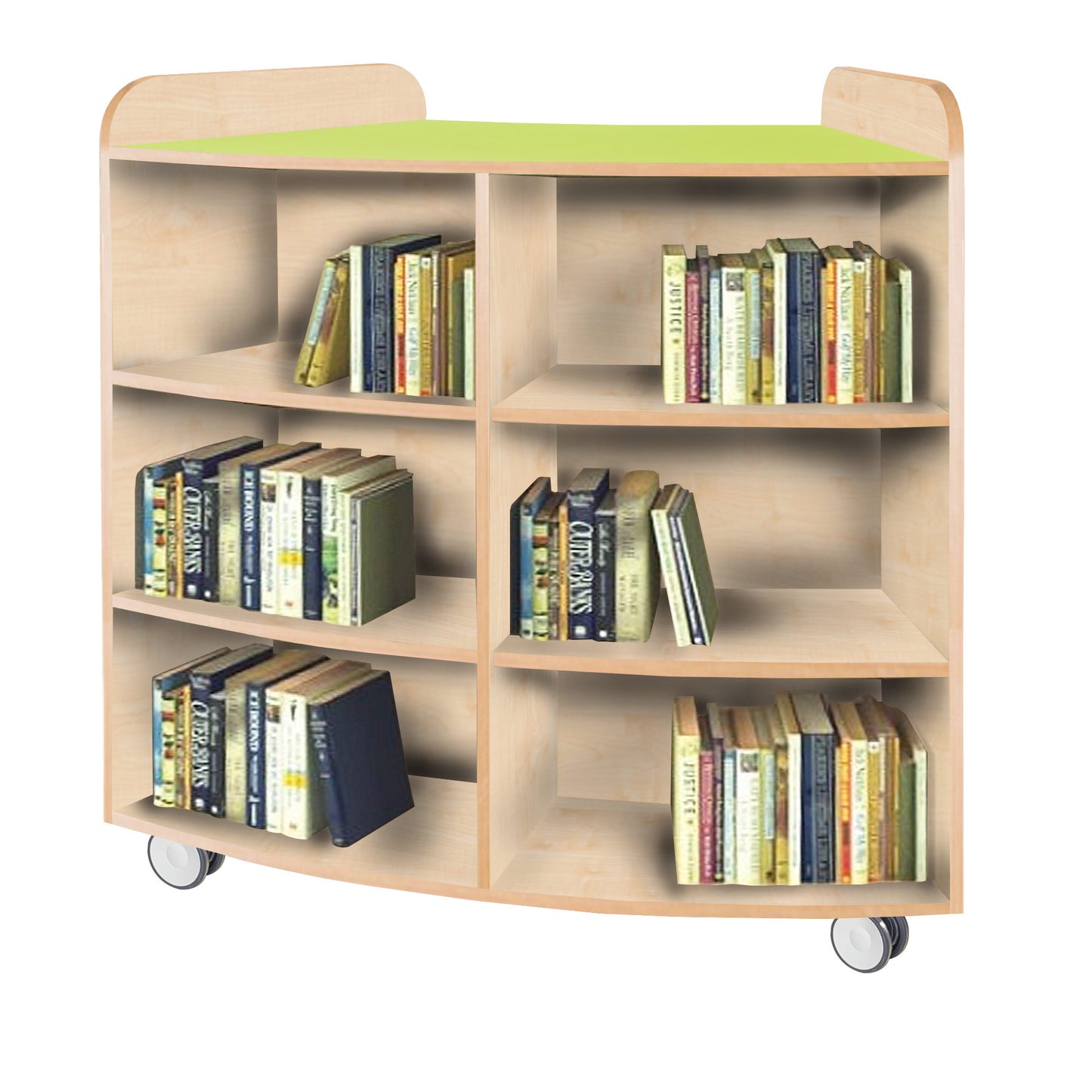 School KubbyClass Junior Curved Bookcase Height 1250mm