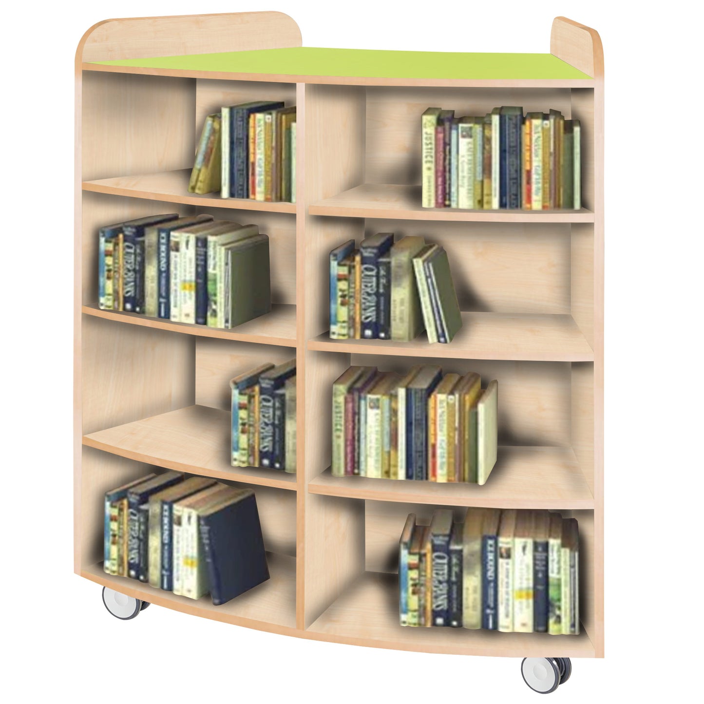 School KubbyClass Junior Curved Bookcase Height 1500mm
