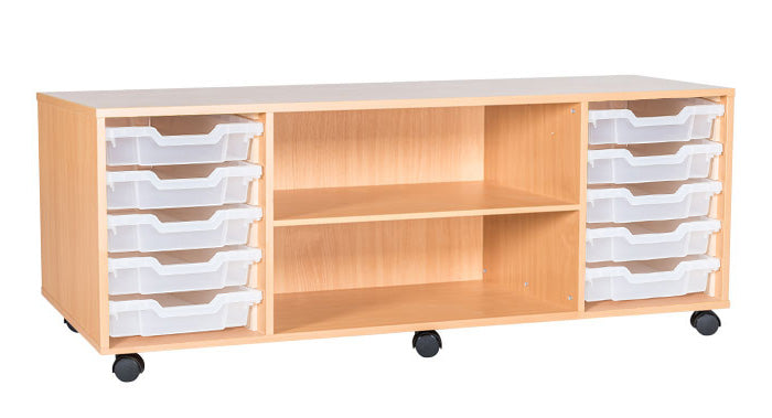 School 5 High 10 Tray Quad Shelf Unit