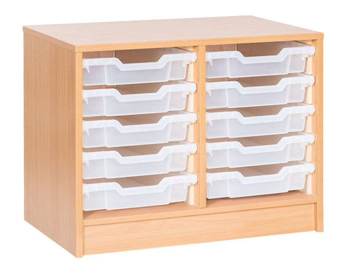 School Static Double Column Tray Unit with 10 Shallow Trays