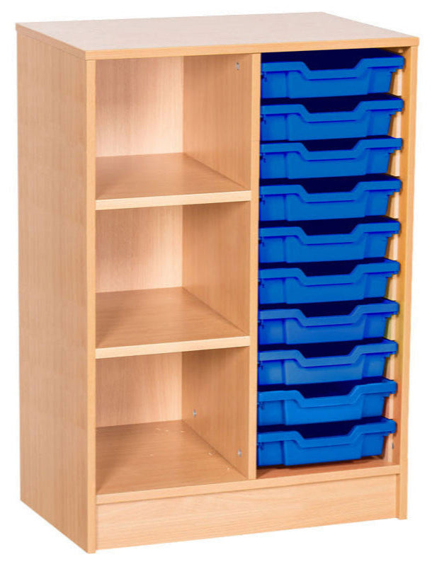 School Static 10 Tray Double & Shelf Unit