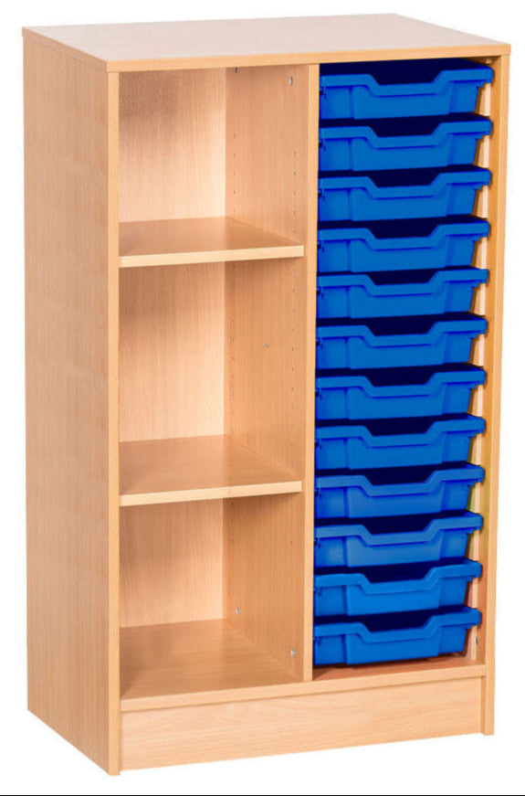 School Static 12 Tray Double & Shelf Unit