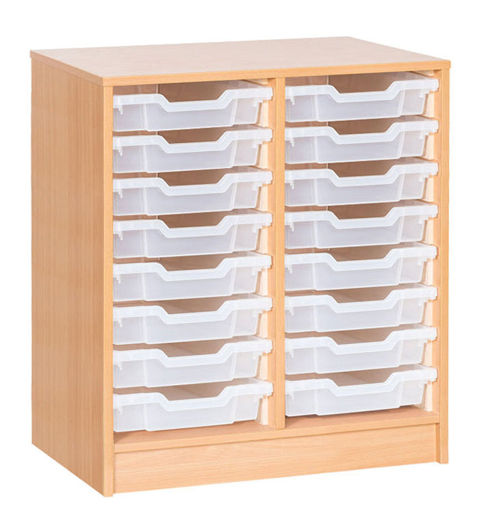 School Static Double Column Tray Unit with 16 Shallow Trays