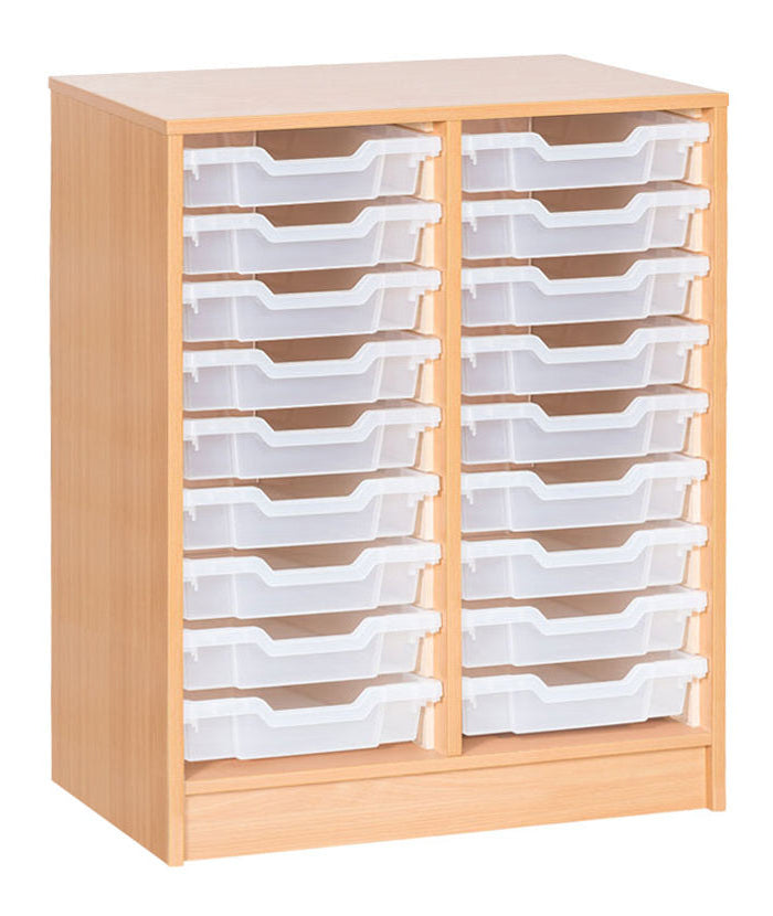 School Static Double Column Tray Unit with 18 Shallow Trays